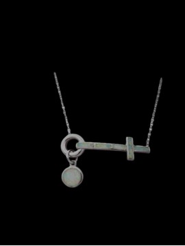 Κολιέ ασήμι 925 γυναικείο σταυρός white