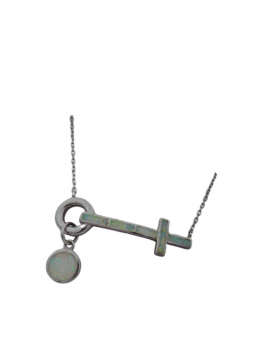 Κολιέ ασήμι 925 γυναικείο σταυρός white