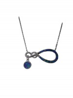 Κολιέ ασήμι 925 γυναικείο άπειρο blue