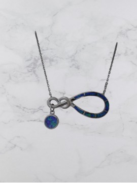 Κολιέ ασήμι 925 γυναικείο άπειρο blue