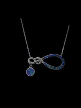 Κολιέ ασήμι 925 γυναικείο άπειρο blue