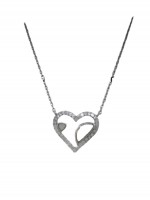 Κολιέ ασήμι 925 γυναικείο καρδιά white