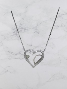 Κολιέ ασήμι 925 γυναικείο καρδιά white