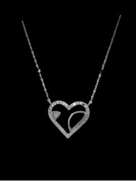 Κολιέ ασήμι 925 γυναικείο καρδιά white