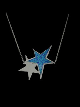 Κολιέ ασήμι 925 γυναικείο αστέρια blue