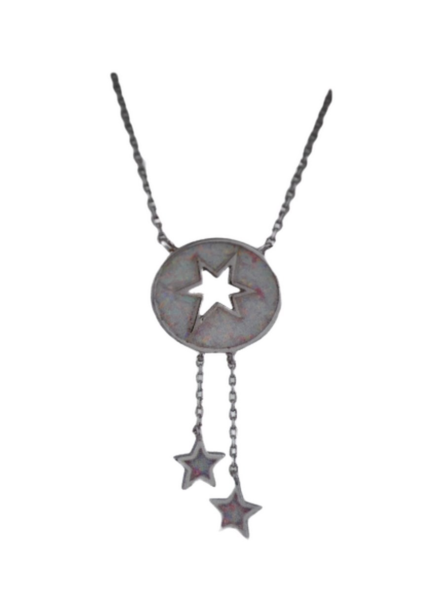 Κολιέ ασήμι 925 γυναικείο αστέρι white