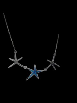 Κολιέ ασήμι 925 γυναικείο αστερίες blue