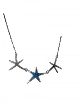 Κολιέ ασήμι 925 γυναικείο αστερίες blue