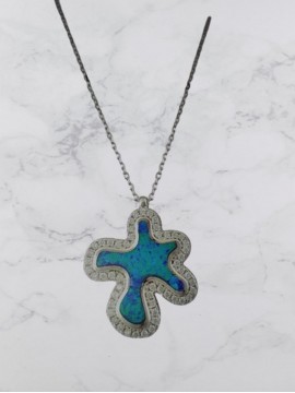 Κολιέ ασήμι 925 γυναικείο splash blue