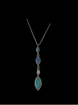 Κολιέ ασήμι 925 γυναικείο κρεμαστό blue