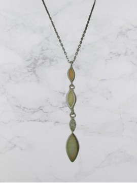 Κολιέ ασήμι 925 γυναικείο κρεμαστό wite