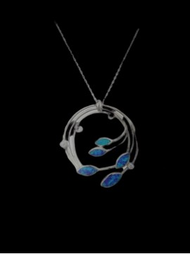 Κολιέ ασήμι 925 γυναικείο στεφάνι blue
