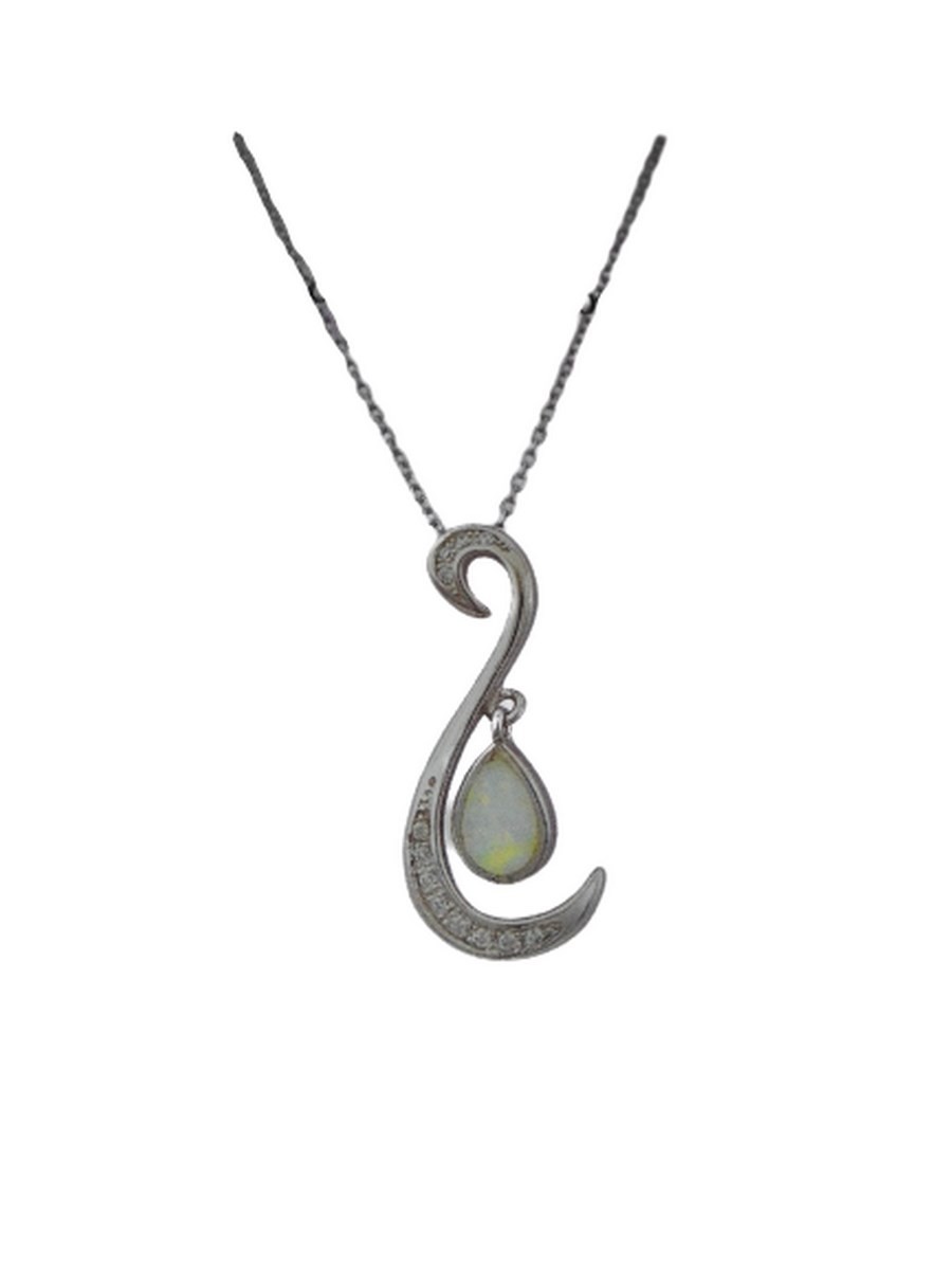 Κολιέ ασήμι 925 γυναικείο σταγόνα white