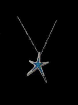 Κολιέ ασήμι 925 γυναικείο αστερίας blue
