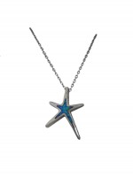 Κολιέ ασήμι 925 γυναικείο αστερίας blue