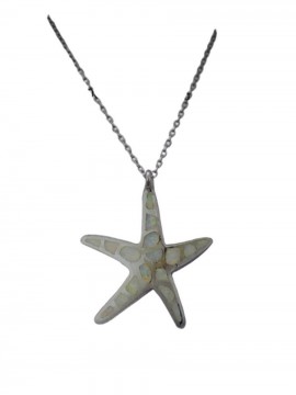 Κολιέ ασήμι 925 γυναικείο αστερίας silver wite