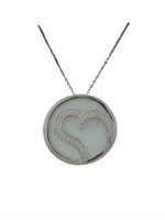 Κολιέ ασήμι 925 γυναικείο καρδιά silver wite
