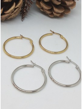 Σκουλαρίκι κρίκος ατσάλινος mini silver