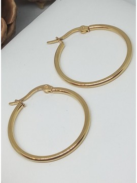 Σκουλαρίκι κρίκος ατσάλινος mini gold
