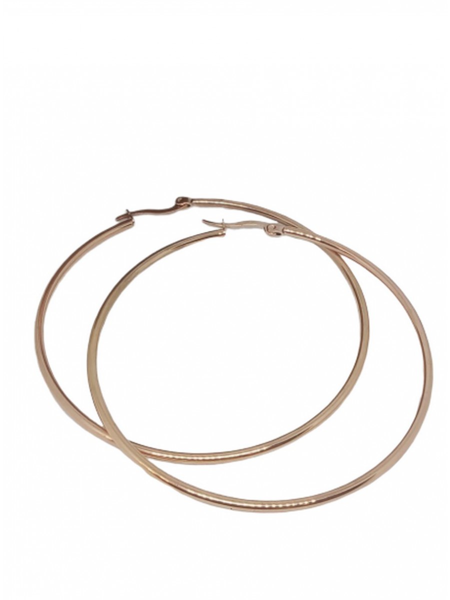 Σκουλαρίκι κρίκος ατσάλινος rose gold