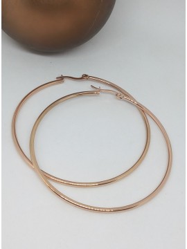 Σκουλαρίκι κρίκος ατσάλινος rose gold
