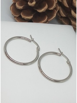 Σκουλαρίκι κρίκος ατσάλινος mini silver