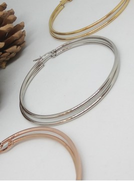 Σκουλαρίκι κρίκος ατσάλινος silver midi