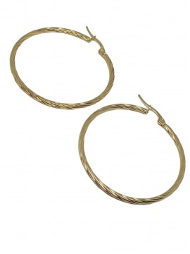 Σκουλαρίκι κρίκος ατσάλινος στριφτός  gold