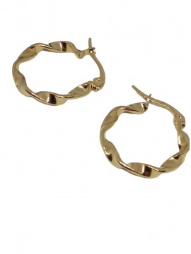 Σκουλαρίκι κρίκος ατσάλινος στριφτός mini gold