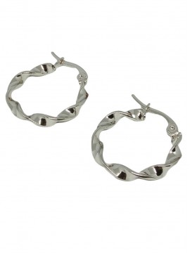 Σκουλαρίκι κρίκος ατσάλινος στριφτός mini silver