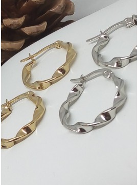 Σκουλαρίκι κρίκος ατσάλινος στριφτός mini silver