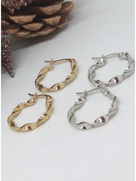 Σκουλαρίκι κρίκος ατσάλινος στριφτός mini silver