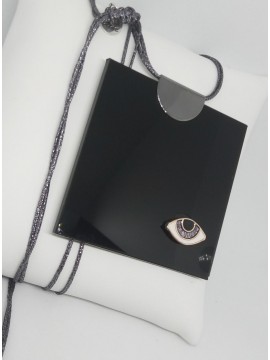 Κολιέ μακρύ χειροποίητο γυναικείο plexiglass μίνιμαλ μάτι