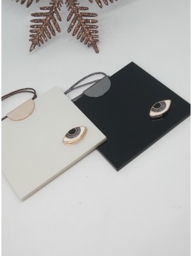 Κολιέ μακρύ χειροποίητο γυναικείο plexiglass μίνιμαλ μάτι white