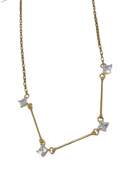 Κολιέ ατσάλινο γυναικείο τετράγωνο ζιργκόν