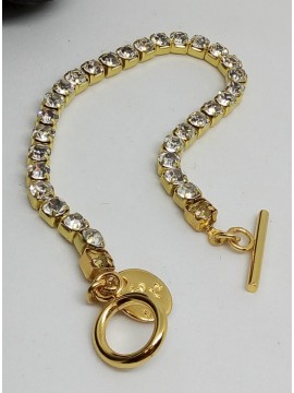 Βραχιόλι χειροποίητο γυναικείο ζιργκόν Gold