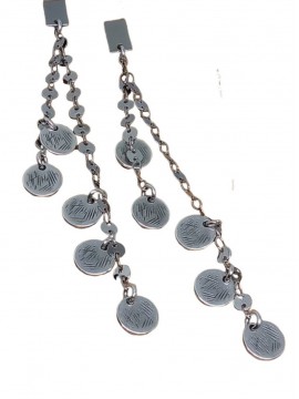 Σκουλαρίκι χειροποίητο γυναικείο επάργυρος ορείχαλκος Φλουριά