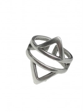 Δαχτυλίδι ορειχάλκινο χειροποίητο γυναικείο ρόμβος silver