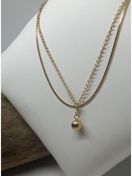 Βραχιόλι ατσάλινο γυναικείο ποδιού Mπίλια Gold