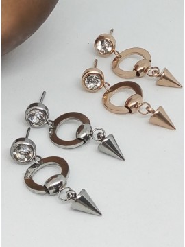 Σκουλαρίκι ατσάλινο γυναικείο rose cone