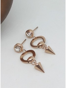 Σκουλαρίκι ατσάλινο γυναικείο rose cone