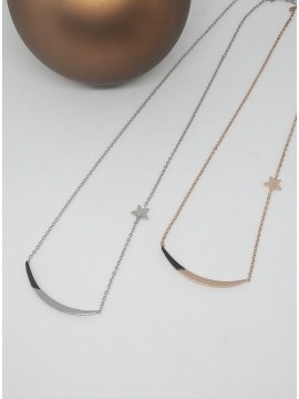 Κολιέ ατσάλινο γυναικείο Moonlight rose gold