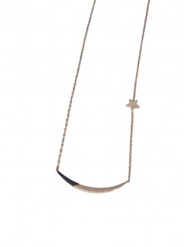 Κολιέ ατσάλινο γυναικείο Moonlight rose gold