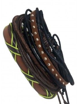 Ανδρικό τριπλό δερμάτινο χειροποίητο βραχιόλι Boho