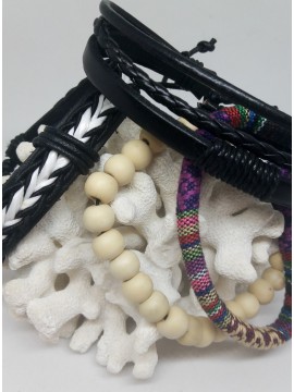 Ανδρικό τετραπλό δερμάτινο χειροποίητο βραχιόλι kite