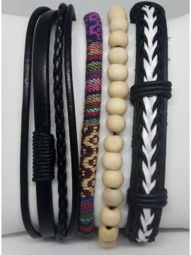 Ανδρικό τετραπλό δερμάτινο χειροποίητο βραχιόλι kite