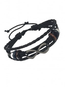 Ανδρικό δερμάτινο χειροποίητο  βραχιόλι  Άπειρο 