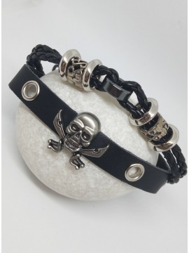 Ανδρικό δερμάτινο χειροποίητο  βραχιόλι Τruku