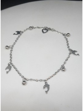 Βραχιόλι ατσάλινο γυναικείο ποδιού Dolfin