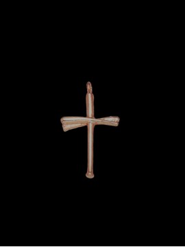 Ανδρικός ατσάλινος σταυρός Gold Thin